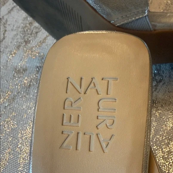 Naturalizer Women's Metallic Silver Mules - Picture 2 of 6
